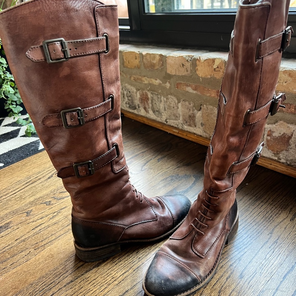 Vince Camuto Brown Leather Riding Boots